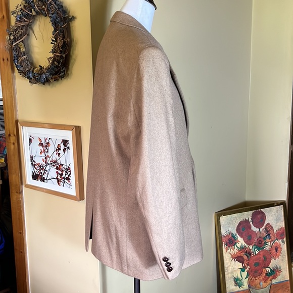 VINTAGE 60’s Genuine Camelhair 2-Button 42R Blazer Classic Tan Tufted Buttons - Picture 3 of 16